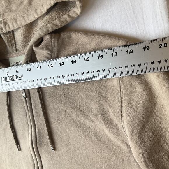 Classic Elements Women Hoodie Jacket Size SP Beige Fleece Zipper Long Sleeve - Picture 3 of 8